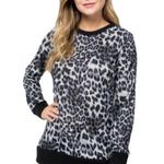 Animal Print Top Pullover Black Gray White Leopard Cheetah Print 3X Plus Size Size undefined Photo 0