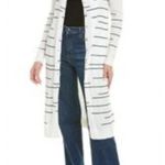 CAbi Dash Stripes Ribbed Midi Cotton Blend Cardigan Size S Photo 0