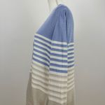 St. John  Cardigan Sweater Long Sleeve V Neck Striped Wool Blend Knit Nautical L Photo 4