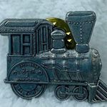 Hallmark 1998 HMK Train 25th Anniversary Tie Tack Pin Pewter Silver Color Steam Engine Photo 0