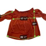 Lavish Off Shoulder Ruffle Puff Sleeve Blouse Burnt Orange Size Medium Photo 4