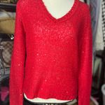 razzle dazzle knitted long sleeve with sequins size Small Red Photo 0