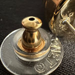 Monet  EUC goldtone semi hoop earrings. Large pierced ribbed, cobra styled Photo 2