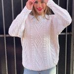 Free People Classic white cable knit sweater / fits size s-L Photo 0