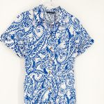 ZARA NWT Paisley Eyelet Midi Shirt Dress M Photo 4