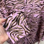BP  Oversized Button Up Top In Pink Bouquet Retro Zebra Size L Photo 2