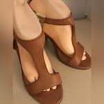Kelsi Dagger Kelsi women chestnut brown leather heel sandals US 10 Photo 5