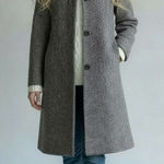 Eddie Bauer  Vintage Wool Blend Tailored City Coat Tweed Neutral Medium  F294 Photo 0