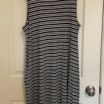 LuLaRoe NWOT women’s black white stripe sleeveless loose relaxed tshirt dress XL Photo 0
