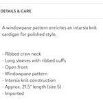 Vince Camuto  Windowpane Open Front Knit Cardigan Sweater Gray NEW Photo 8