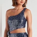 Windsor | Love To Shine Sequin Crop Top Navy Size S Photo 0
