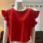 ZARA  Red Ruffle Sleeve Women's Top Photo 0