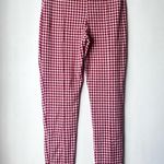 Free People Carnaby Red White Gingham Skinny High Rise Knit Pants 0 Photo 4