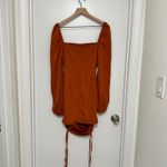 PRETTY LITTLE THING | Burnt Orange Ruched Form Long Sleeve Bodycon Mini Dress, 2 Photo 2