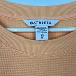 Athleta XS Peach Coaster luxe waffle knit crewneck pullover Photo 2