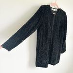 Vintage Black Sequin Silk Cocktail Blazer sz Small Photo 7