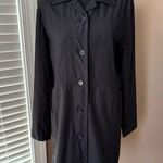 Old Navy Woman’s Fitted Lightweight Black Rain Coat Size Medium Photo 0