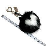 Victoria's Secret Victoria’s Secret VS Black and White Fuzzy Heart Pom Pom Keychain Bag Charm Photo 2