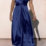 PRETTYGARDEN  Satin Midi Dress Blue Wrap Style (621) Photo 1