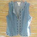 Napa Valley SP Y2K Embroidered Zip Jeans Vest Petite Blue Size undefined Photo 0