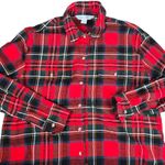 Old Navy Red Tartan Plaid Boyfriend Shirt S Button Up Long Sleeve Cotton Photo 2