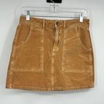 American Eagle Short Skirt Womens 4 Utility Corduroy Brown Festival Boho Hippie Photo 0