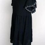 Who What Wear black dress size M embroidered edge sleeves Photo 4