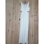 Lulus NWT  Moments to Remember White Sleeveless Wide-Leg Cutout Jumpsuit Classy M Photo 6