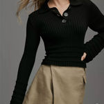 Maeve   by Anthropologie Black Knit Top Photo 0