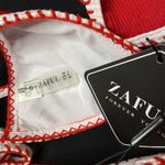 Zaful  Ribbed Tie Side Tanga Bikini Set - Red Size 4 Us Photo 4