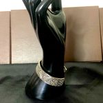 Sterling Silver  Granulated Oxidized Scroll Cuff Bracelet Vintage Photo 14