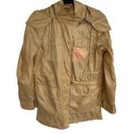 Hurley Rain Lightweight Parka Jacket Windbreaker Womens Gold Tan Size Small Hood Photo 0