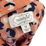 Mud Pie  Sleeveless Animal Leopard Print Tiered Tank Top Blouse Size Medium Pink Photo 2