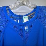 Stitch Fix NWT Brixon Ivy  Blue Jarred Lace Detail Cap Sleeve Blouse S Photo 5