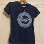 Tampa Bay Rays Shirt Medium Majestic Dark Blue Short Sleeve Cotton Blend MLB Photo 0
