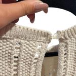 ZARA NWT! Ivory Knit Eyelet Embroidered Crochet Cropped Sweater Top Photo 5