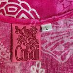 Vintage 90s Mini Dress Hot Pink Tropical Print Hibiscus Floral Slip Dress Fringe Size L Photo 6