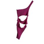 Bond Eye Rico Pink One Shoulder Cut Out One Piece Crinkle Swimsuit One Size Photo 8