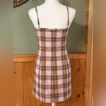 Sunday Best Pink Plaid Mini Dress size 6 Brown Photo 4