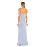 NBD  Luna Gown Blue Ruffle with Leg Slit NEW Photo 4