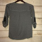 Faith and joy Casual Comfy Black & Grey Stripe 3/4 Sleeve Top Photo 3