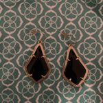 Kendra Scott Alex Gold Drop Earrings in Black Opaque Glass Photo 2