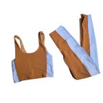 Beach Riot  Women's Colorblock Brown/Blue Workout Set Size: XS Photo 1