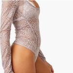 Free People  Lavender In My Head Sheer Lace Bodysuit Size S NWT Photo 2