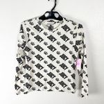Juicy Couture White Black “Juicy” Crown Graphic Print Long Sleeves Top Medium Photo 0
