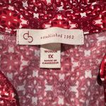 Dress Barn  1X-Large Tunic Top Geometric Stretch V-Neck Pleated Sleeveless Red Photo 5