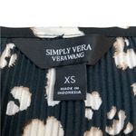 Black leopard crinkle long sleeve work blouse Size XS Photo 5