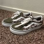 Vans Shoes in Olive and White Paisley Old Skool Photo 1