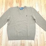 Ralph Lauren NWOT Men’s Polo  V-Neck Lambs Wool  Sweater Beige Size M Photo 0
