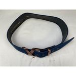 Gene Ewing Women's Blue Denim Belt with Bronze Buckle Size L SKU 5912 Size L Photo 1